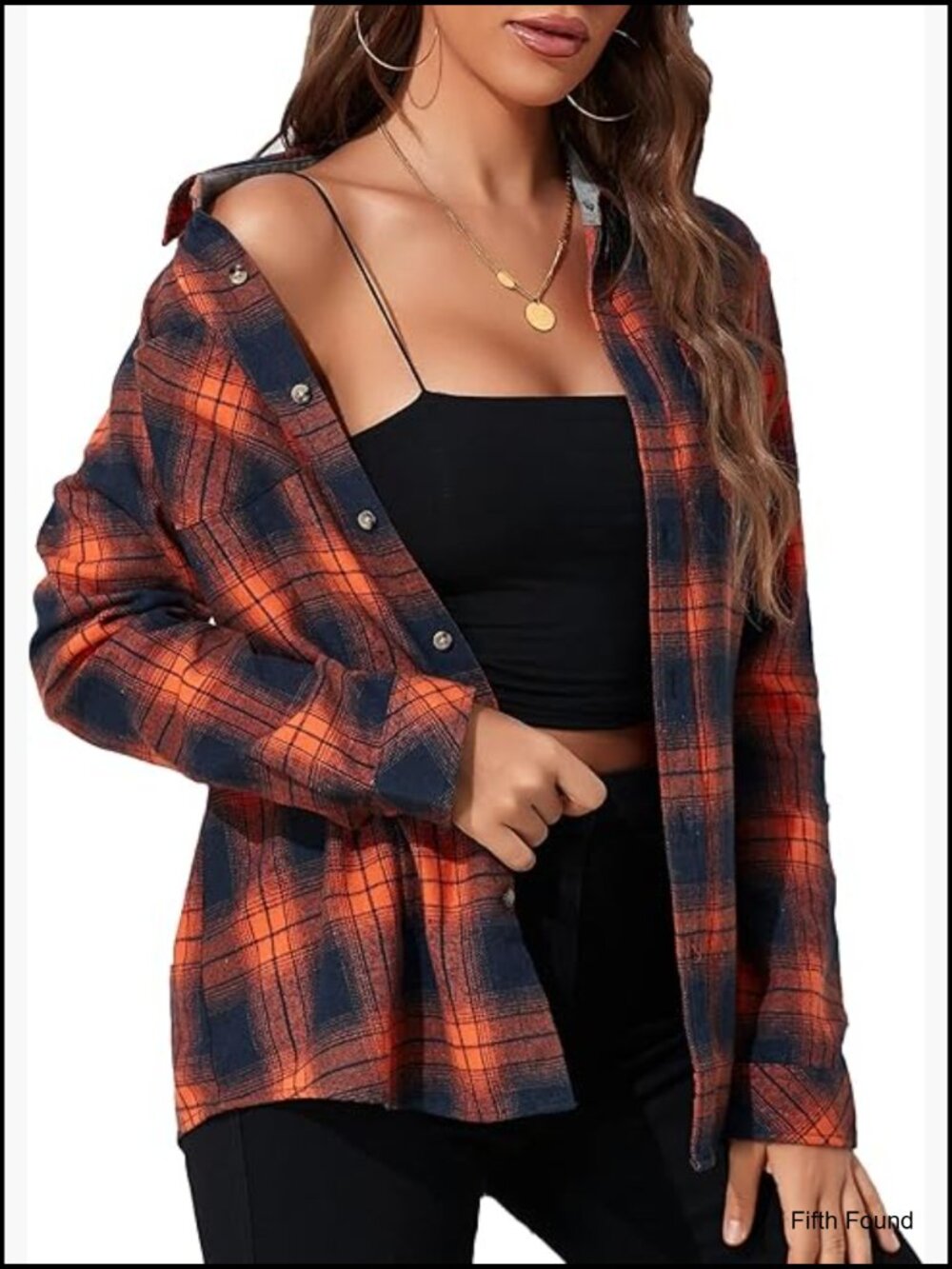 Oversized Plaid Flannel Shirt Women Long Sleeve Button Down Blouse Top Casual